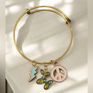 Balloon Dog Bracelet with Peace and Lightning Charms